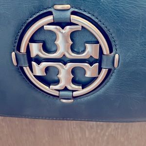 COPY - Tory Burch EUC turquoise colored leather and suede handbag